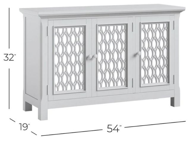 Jofran Inc. Isabella Blue 54" Mirrored Accent Cabinet-2