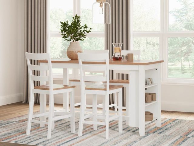 Signature Design by Ashley® Gesthaven 5-Piece Natural/White Counter Height Dining Table Set-3