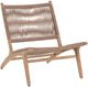 Moe's Home Collection Palma Warm Brown Teak Outdoor Lounge Chair with Warm Brown Wicker Cushions-0