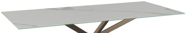 Amisco Customizable Asterisk Porcelain Rectangular Table with Starburst Stand-1