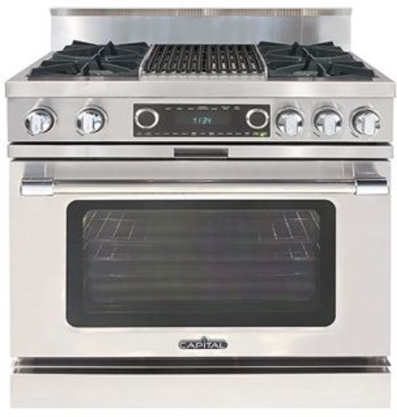Capital Cooking™ Connoisseurian 36" Stainless Steel Pro Style Dual Fuel Range-0
