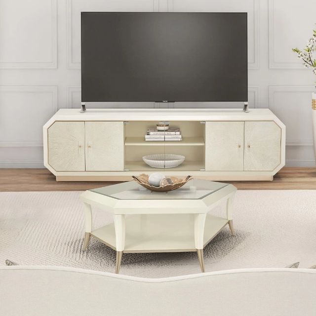 Michael Amini® La Rachelle Chardonnay/Medium Champagne Media Cabinet-1