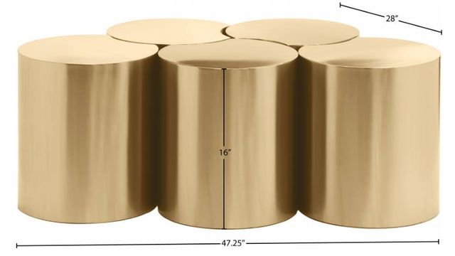 Meridian Furniture Dimple 5-Piece Gold 16" Modular Nesting Coffee Table Set-2