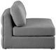 Meridian Furniture Beckham Grey Linen Polyester Modular Armless Chair-2
