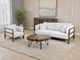 International Furniture Direct Roots Stained Brown/White Upholstered Loveseat-1