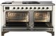 Ilve® Majestic III 60" Antique White Pro Style Dual Fuel Liquid Propane Range with Griddle and Burnished Trim-1