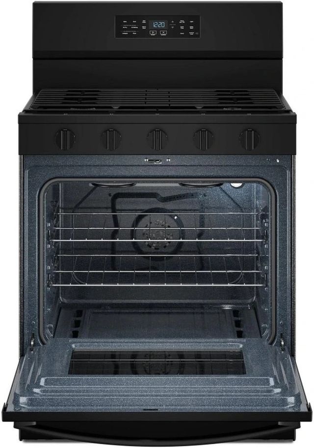 Whirlpool® 30" Black Freestanding Gas Range with Air Cooking Technology-1
