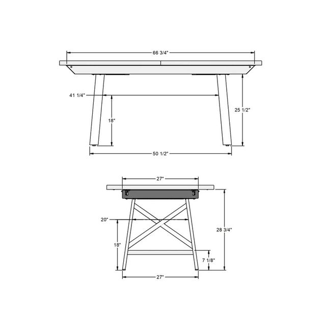 Amisco Customizable Lexington Dining Table with Two Extensions-2