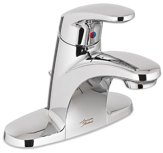 American Standard Colony® PRO Polished Chrome 4" Centerset Single-Handle Bathroom Faucet With Grid Drain and Lever Handle-0