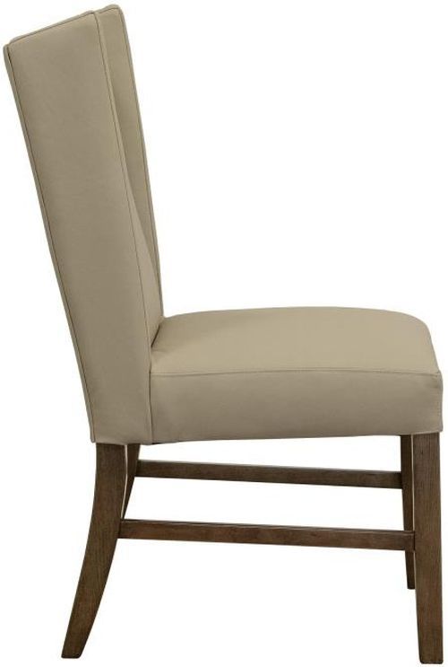 International Furniture Direct Silver Brown/Ivory Leather Dining Side Chair-3
