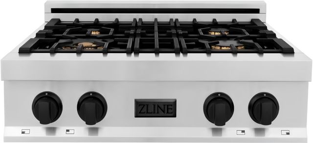 ZLINE Autograph Edition Legacy 30" Stainless Steel Gas Rangetop with Matte Black Accents-0