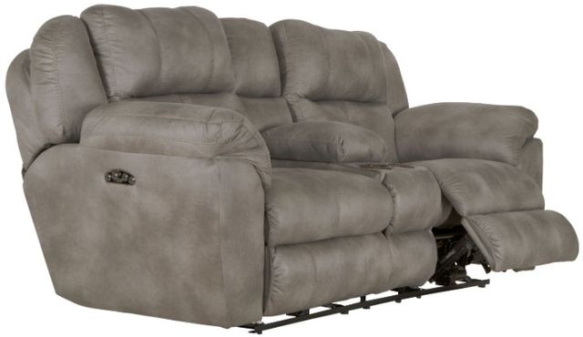 Catnapper® Ferrington Steel Power Lay Flat Reclining Console Loveseat with Power Adjustable Headrest-1