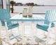 Signature Design by Ashley® Eisely Turquoise Outdoor Counter Height Dining Table with White Base-2