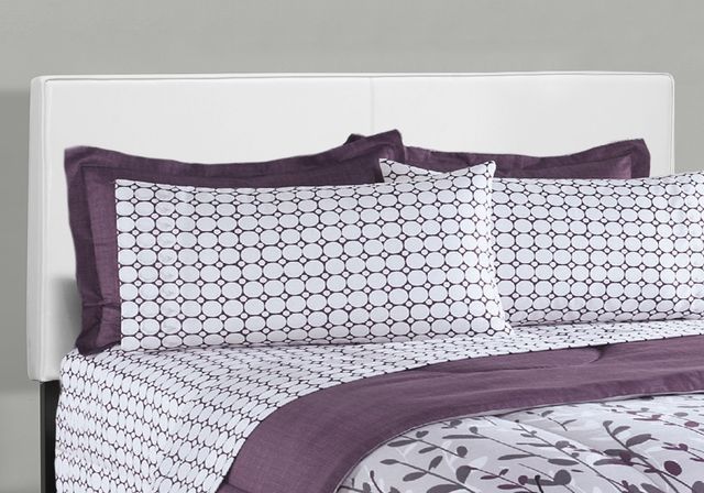 Monarch Specialties Inc. White Faux Leather Queen Bed-1