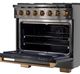 Kucht Gemstone Professional KED Series 36" Titanium Stainless Steel Pro Style Dual Fuel Liquid Propane Gas Range-1