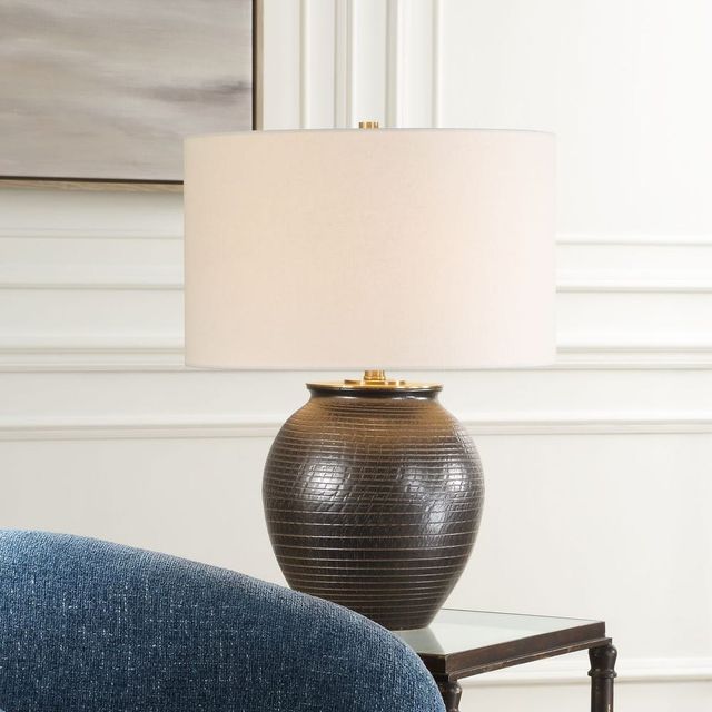 Uttermost® Hawkins Bronze Ribbed Table Lamp-1