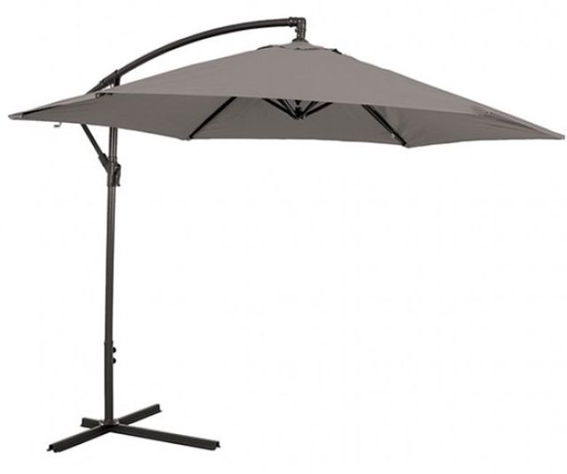 Furniture of America® Glam Graphite Polyester/Steel Outdoor Cantilever Umbrella with LED-0