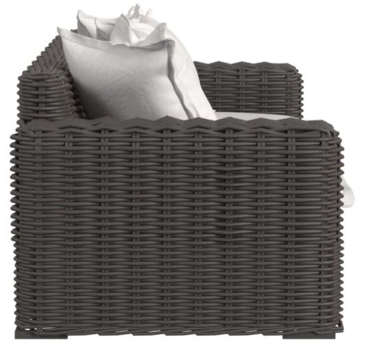 Sunset West Cabo Kahlua Resin Wicker Outdoor Loveseat with Soothe Pearl Cushion-2