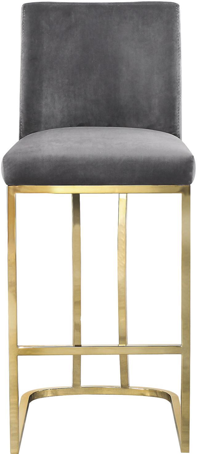 Meridian Furniture Heidi Gray Velvet Counter Stool-2