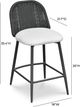 TOV Furniture Alexa Black/Cream White Linen/Wicker Outdoor Counter Stool-1