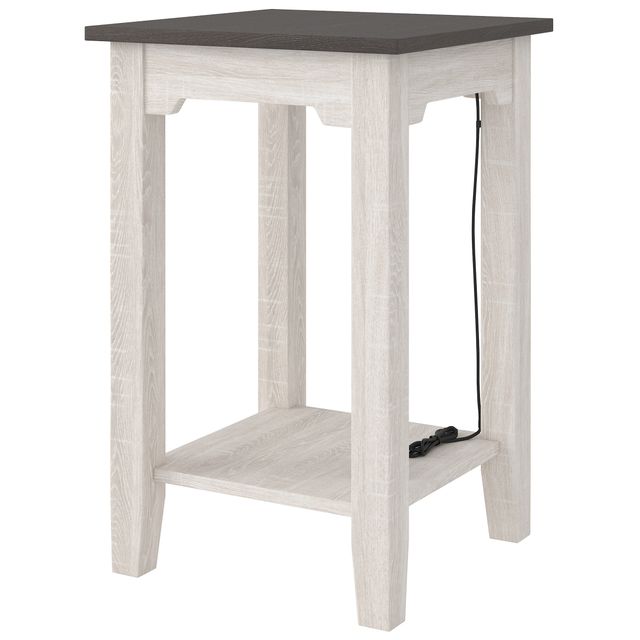 Signature Design by Ashley® Dorrinson Gray Chairside End Table ith Antique White Base-0