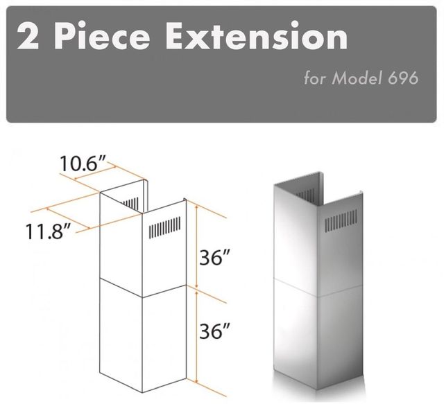 ZLINE 36" Stainless Steel Chimney Extension-3