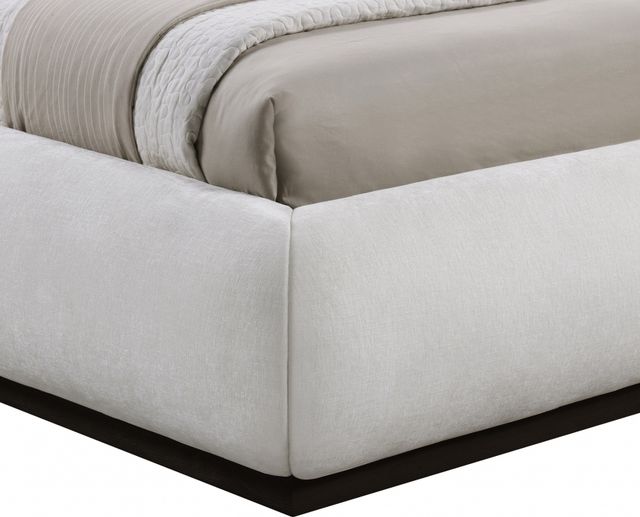 Meridian Furniture Vaughn Cream King Chenille Fabric Upholstered Panel Bed-3