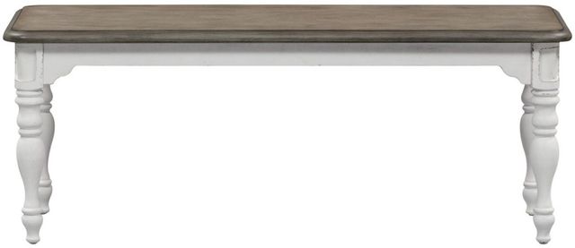 Liberty Furniture Magnolia Manor Antique White/Weathered Bark Dining Bench-2