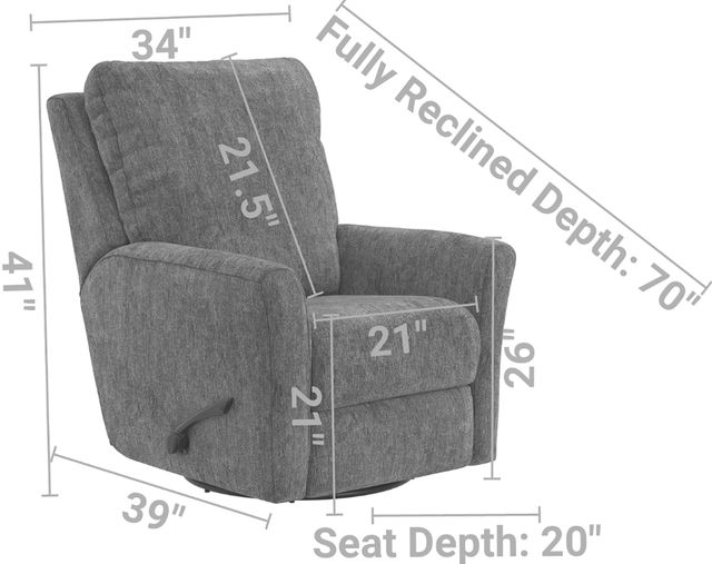 Catnapper® Belton Stone Manual Swivel Gliding Recliner-4