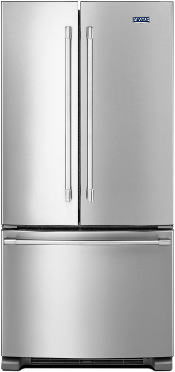 Maytag® 33 in. 22.1 Cu. Ft. FingerPrint Resistant Stainless Steel French Door Refrigerator with Water Dispenser