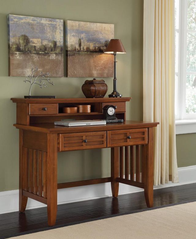 homestyles® Arts & Crafts Brown Desk with Hutch-1