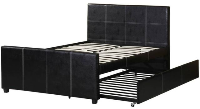 Milton Greens Stars Black Twin Upholstered Daybed with Trundle-0