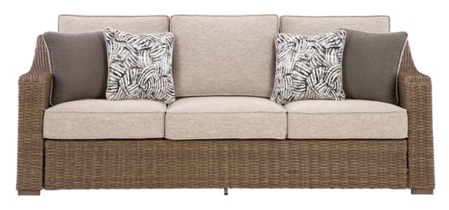 Signature Design by Ashley® Revare Beach Beige Fabric/Resin Wicker Outdoor Sofa-2