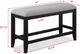 Crown Mark Frey Black/Gray Counter Dining Bench-2