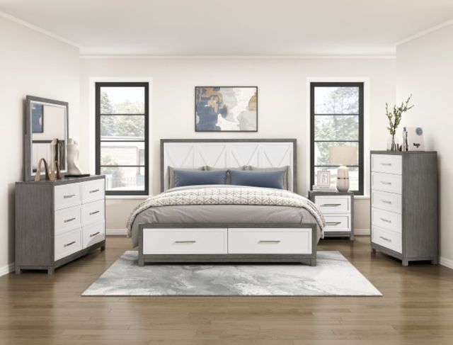 Homelegance® Rowan Gray/Ivory King Storage Platform Bed-1