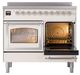 Ilve® Nostalgie II Noblesse 40'' Antique White Pro Style Induction Range with Chrome Trim-4