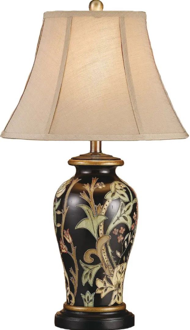 Crestview Collection Windham Black & Green & Cinnamon Table Lamp-1