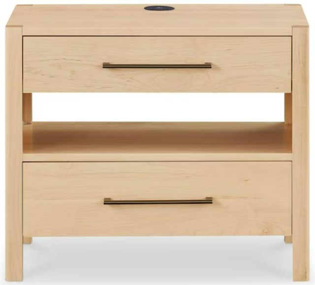 Bassett® Furniture BenchMade Parkway Lucent 2-Drawer Nightstand with Charger-1