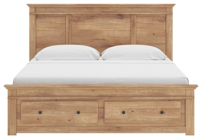 Signature Design by Ashley® Fenderport Tan 4-Drawer King Panel Storage Bed-2