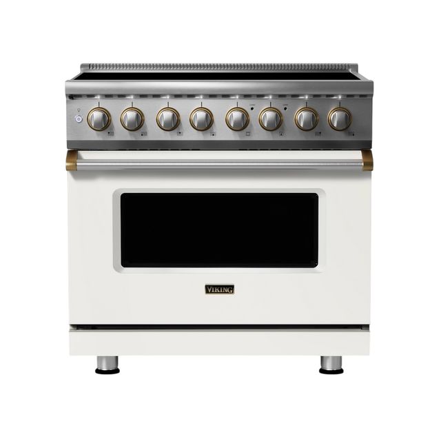 Viking® 5 Series 36" Pure White Pro Style Induction Range-0