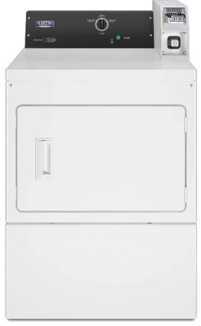 Maytag Commercial 7.4 Cu. Ft. Coin-Slide-Ready Electric Dryer - White-0