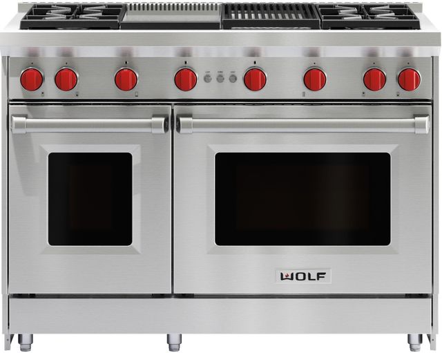 Wolf® 48" Stainless Steel Pro Style Natural Gas Range-0