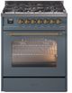 Ilve® Nostalgie II Series 30" Blue Gray Pro Style Dual Fuel Range-0