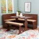 Linon Chelsea 3-Piece Beige/Walnut Nook Dining Set with Cushion-4
