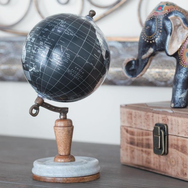Deco Marche Black 5" Globe with Marble Base-3