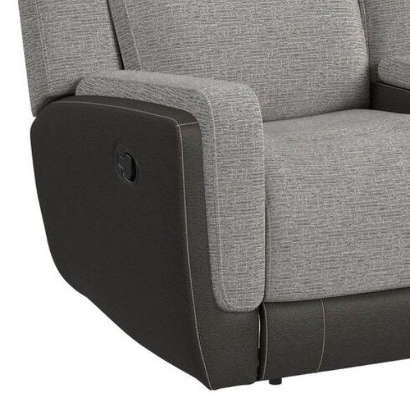 Elements International Hornet Rancho Gray Manual Recliner Loveseat-1