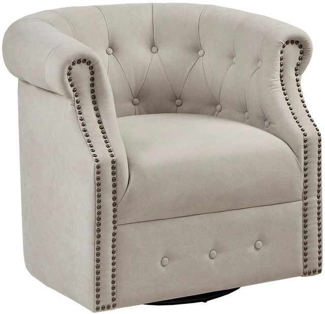 Olliix by Madison Park Beige Owen Swivel Chair-3