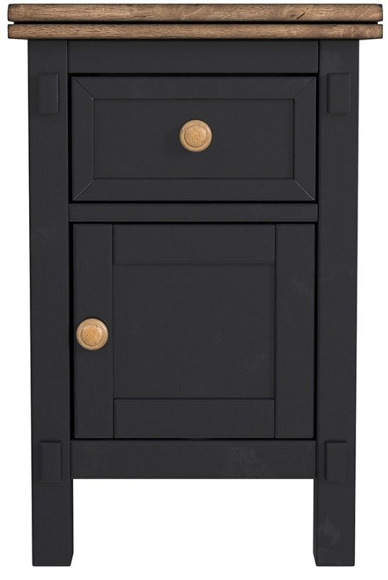 A-America® Stormy Ridge Chickory Top Chairside Table with Slate Black Base-2