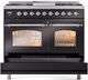 Ilve® Nostalgie II Series 40" Glossy Black Pro Style Dual Fuel Range-4
