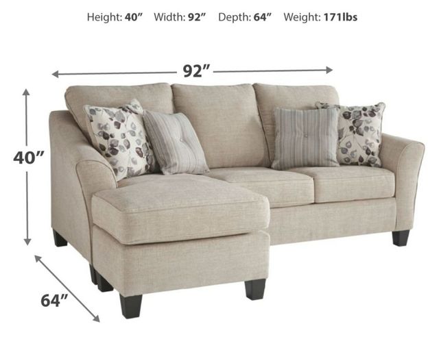 Benchcraft® Abney Driftwood Sofa Chaise Queen Sleeper-2